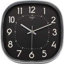 Galaxy Premium Serisi Abs Kasa Duvar Saati Oval 30 cm Gri Renkli Modern Kadran