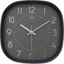 Galaxy Premium Serisi Abs Kasa Duvar Saati Oval 30 cm Siyah Renkli Klasik Kadran