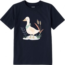 Colermi Pamuk Kumaş Çocuk Tişörtü – Doğal Ördek Tasarımlı T-Shirt
