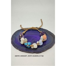 Doğal Taşlı Yay Burcu Bileklik, Sertifikalı ve Amorf Tasarım