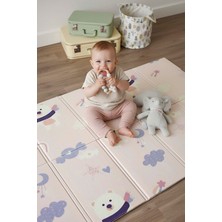 Pembe Ayı Masalı Çok Renkli Katlanabilir Çocuk Oyun Matı 130 x 200 cm 10 mm Kalınlıkta