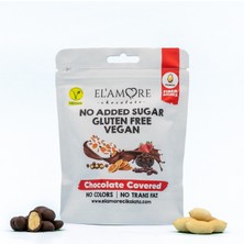 Elamore Şeker Ilavesiz, Glütensiz, Vegan Yer Fıstıklı Bitter Çikolata - Doypack, 50 gr
