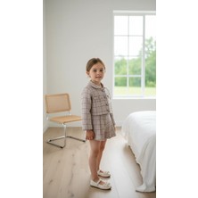 Ugly Duck 05-14 Yaş Şanel Kumaş Düğmeli Ceket Etek Ikili Takım - Pembe