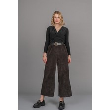 MissVina Kadife Yüksek Bel Bol Paça Pantolon 30335