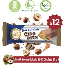 Milat Çikolata Milat Fındık Krema Dolgulu Sütlü Çikolata 12 × 25 g