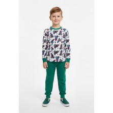 New Kids Traktör ve Iş Makinesi Desenli Uzun Kollu Mevsimlik Erkek Çocuk Pamuk Pijama Takımı