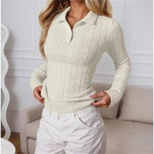 Youknitwear You Riviera %100 Pamuk Polo Yaka Kadın Kazak