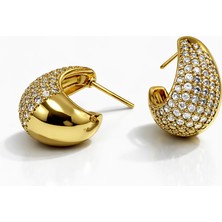 Toz Vintage Cosette Altın Renk Taşlı Vintage Retro Küpe