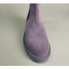 Lucciola Kadın Hakiki Deri Eflatun Süet Lastikli Bot