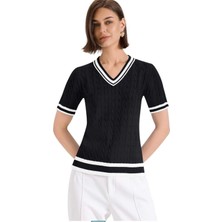 Youknitwear You Kathy %100 Pamuk V Yaka Kadın Triko Kazak