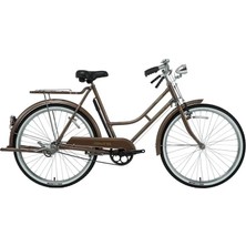 Bisan Roadstar Classıc Kadın Hizmet Bisikleti 57CM V 26 Jant 1 Vites Kahverengi Siyah Gold