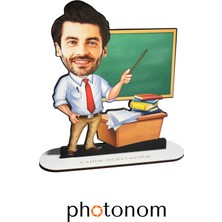 Photonom Erkek Öğretmen Karikatür Mdf Ahşap Biblo
