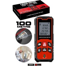Assur Profesyonel Lazer Terazili Dijital Mesafe Ölçer 100 Metre Ölçüm Cihazı Kırmızı