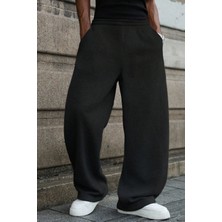 BSBSPOR Baggy Bol Kesim Ayarlanabilir Paçalı Unisex Eşofman Altı Gri / Siyah / Antrasit