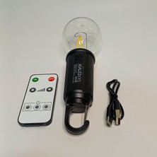Retro Vitrini LED Şarjlı Solar Kamp Lambası-Kumandalı, Taşınabilir.