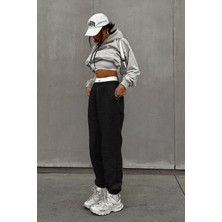 BSBSPOR Erkek Kadın Kışlık Şardonlu Jogger Eşofman Altı Ultra Bol Kalıp Paça Lastikli