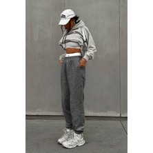 BSBSPOR Erkek Kadın Kışlık Şardonlu Jogger Eşofman Altı Ultra Bol Kalıp Paça Lastikli