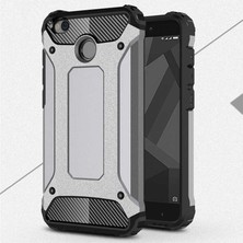 Kilifone - Xiaomi Redmi 4 / Redmi 4x Uyumlu - Kılıf Çift Katman Koruyucu Crash Military Tank Kılıf - Gri