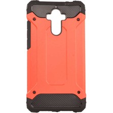 Kilifone - Huawei Mate 9 Uyumlu - Kılıf Çift Katman Koruyucu Crash Military Tank Kılıf - Kırmızı