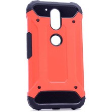 Kilifone - Lenovo Moto G4 Plus Uyumlu - Kılıf Çift Katman Koruyucu Crash Military Tank Kılıf - Kırmızı