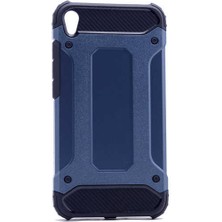 Kilifone - Asus Zenfone Live ZB501KL Uyumlu - Kılıf Çift Katman Koruyucu Crash Military Tank Kılıf - Mavi