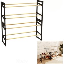 Çillor Fixwood 2046-1 ( 4 Katlı) Ahşap Ayakkabılık (8 Ayakkabılık) (20X65X51CM) (Çok Amaçlı Raf) (Portatif & Vidasız Kolay Montaj)