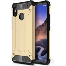 Kilifone - Xiaomi Mi Max 3 Uyumlu - Kılıf Çift Katman Koruyucu Crash Military Tank Kılıf - Gold
