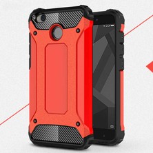 Kilifone - Xiaomi Redmi 4 / Redmi 4x Uyumlu - Kılıf Çift Katman Koruyucu Crash Military Tank Kılıf - Kırmızı