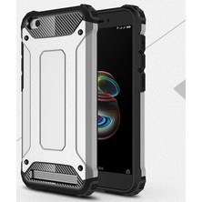 Kilifone - Xiaomi Redmi 5A Uyumlu - Kılıf Çift Katman Koruyucu Crash Military Tank Kılıf - Gri