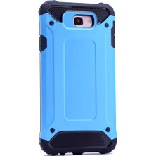 Kilifone - Samsung Galaxy A3 2017 Uyumlu - Kılıf Çift Katman Koruyucu Crash Military Tank Kılıf - Mavi