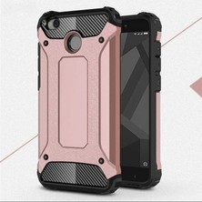 Kilifone - Xiaomi Redmi 4 / Redmi 4x Uyumlu - Kılıf Çift Katman Koruyucu Crash Military Tank Kılıf - Rose Gold