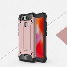 Kilifone - Xiaomi Redmi 6 Uyumlu - Kılıf Çift Katman Koruyucu Crash Military Tank Kılıf - Rose Gold