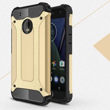 Kilifone - Lenovo Moto G5S Plus Uyumlu - Kılıf Çift Katman Koruyucu Crash Military Tank Kılıf - Gold