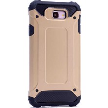 Kilifone - Samsung Galaxy J5 Prime Uyumlu - Kılıf Çift Katman Koruyucu Crash Military Tank Kılıf - Gold