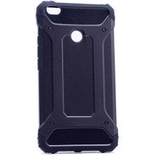 Kilifone - Huawei P9 Lite Uyumlu - Kılıf Çift Katman Koruyucu Crash Military Tank Kılıf - Siyah