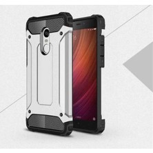 Kilifone - Xiaomi Redmi Note 4x Uyumlu - Kılıf Çift Katman Koruyucu Crash Military Tank Kılıf - Gri