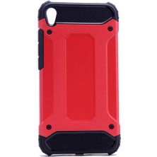 Kilifone - Asus Zenfone Live ZB501KL Uyumlu - Kılıf Çift Katman Koruyucu Crash Military Tank Kılıf - Kırmızı