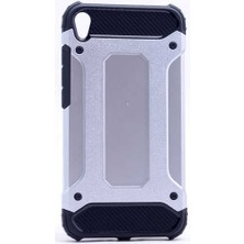 Kilifone - Asus Zenfone Live ZB501KL Uyumlu - Kılıf Çift Katman Koruyucu Crash Military Tank Kılıf - Gri