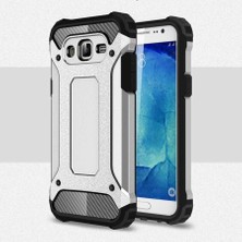 Kilifone - Samsung Galaxy J7 Uyumlu - Kılıf Çift Katman Koruyucu Crash Military Tank Kılıf - Gri
