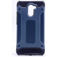 Kilifone - Huawei Y7 Prime 2018 Uyumlu - Kılıf Çift Katman Koruyucu Crash Military Tank Kılıf - Lacivert