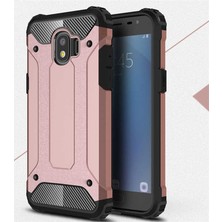 Kilifone - Samsung Galaxy J2 Pro 2018 Uyumlu - Kılıf Çift Katman Koruyucu Crash Military Tank Kılıf - Rose Gold