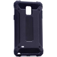 Kilifone - Samsung Galaxy Note 4 Uyumlu - Kılıf Çift Katman Koruyucu Crash Military Tank Kılıf - Siyah