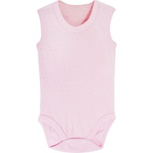 Sema Baby Jakarlı Askılı Badi (Body) - Pembe 9-12 Ay