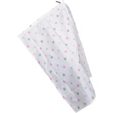 Sema Baby Pembe Yıldız Çok Amaçlı Emzirme Örtüsü %100 Koton Hava Sirkülasyonlu 115 x 78 cm