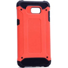 Kilifone - Samsung Galaxy C9 Pro Uyumlu - Kılıf Çift Katman Koruyucu Crash Military Tank Kılıf - Kırmızı