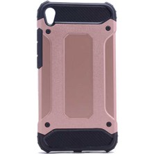 Kilifone - Asus Zenfone Live ZB501KL Uyumlu - Kılıf Çift Katman Koruyucu Crash Military Tank Kılıf - Rose Gold