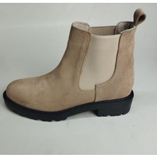 Lucciola Kadın Hakiki Deri Bej Süet Lastikli Bot