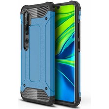 Kilifone - Xiaomi Mi Note 10 Lite Uyumlu - Kılıf Çift Katman Koruyucu Crash Military Tank Kılıf - Mavi