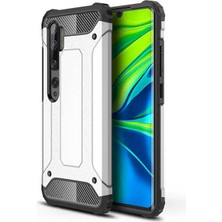 Kilifone - Xiaomi Mi Note 10 Lite Uyumlu - Kılıf Çift Katman Koruyucu Crash Military Tank Kılıf - Gri