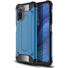 Kilifone - Xiaomi Poco M5S Uyumlu - Kılıf Çift Katman Koruyucu Crash Military Tank Kılıf - Mavi